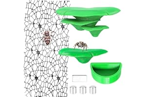 ANOLEAIR 4 Pcs Jumping Spider Accessories Set, Magnetic Jumping Spider Enclosure Mushroom Ledges, Spider Feed Water Bowl, Jumping Spider Web Ledge Ladder Jumping Spider Climbing and Feeding Platforms (Green)