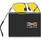 LUENX Rectangular Polarized Aviator Sunglasses for Men Retro Pilot Shades Driving UV400 Protection