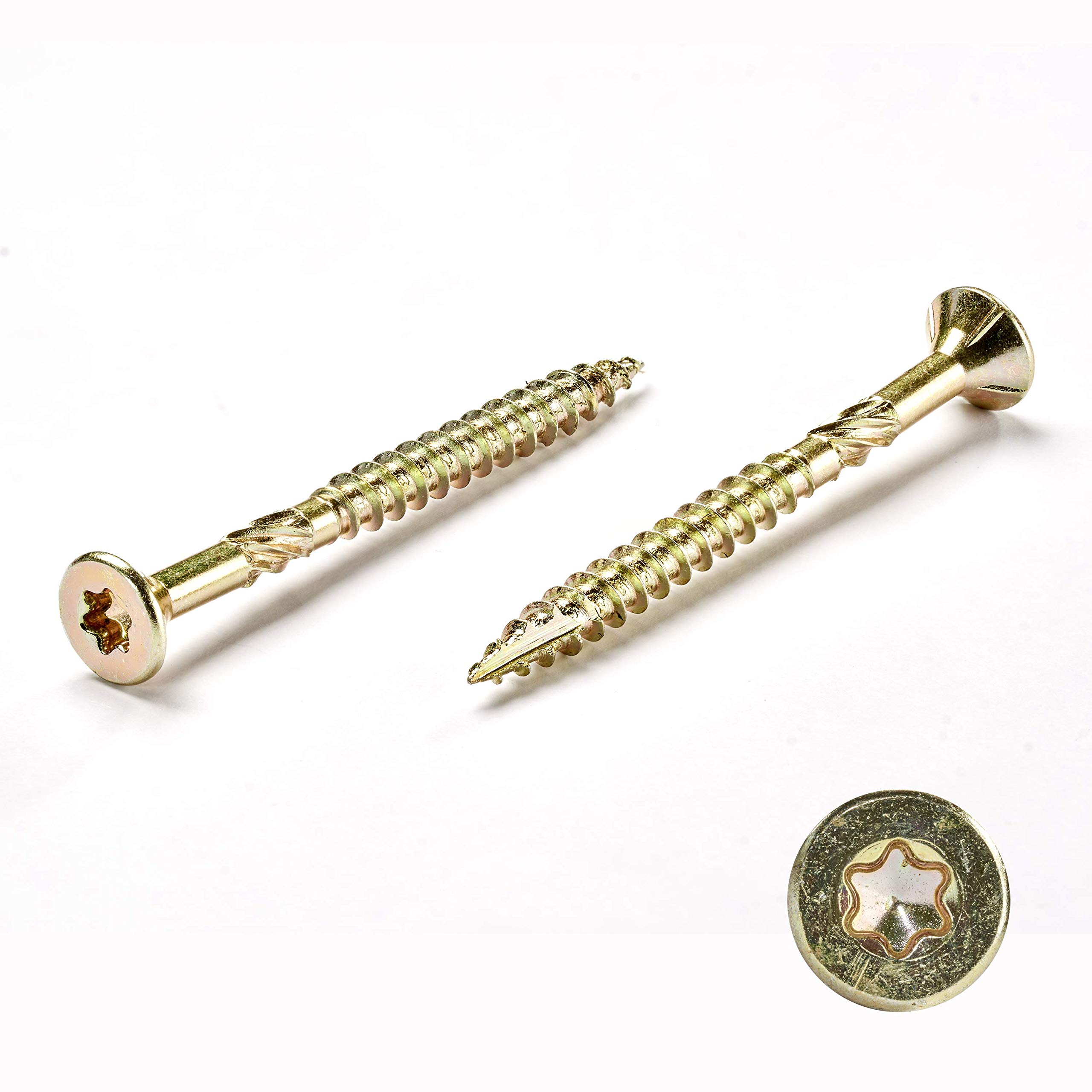 INNONEXXT Premium Chipboard Screws | milling Ribs | Cut Tip | Deck Screws, Wood Screws, Universal Screws | Yellow Galvanized | Made in Germany | Internal Spline| 500 Pieces | 3.0 x 40mm — image 1
