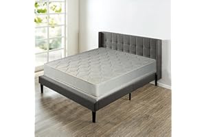 Treaton 9-Inch Gentle Firm Tight top Innerspring Mattress & 8" Wood Box Spring Set, Full, Beige