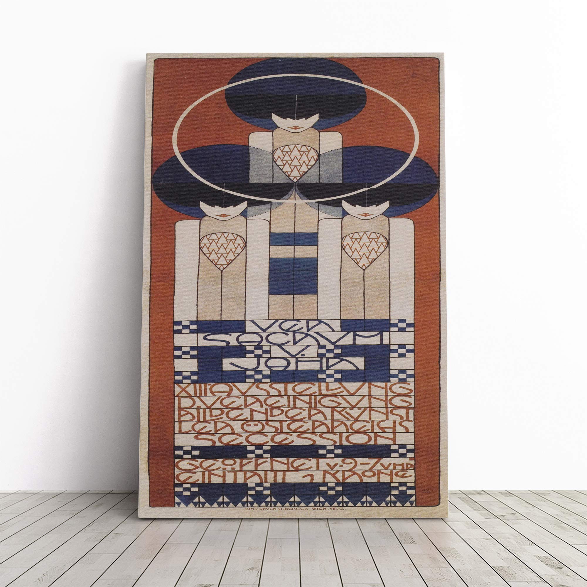 Koloman Moser Secession Canvas Print | Gallery Wrapped 30mm Frame Wall Art | 20x14 inches | Ready to Hang | Modern Picture | Living Room Bedroom Lounge Office