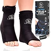 LEVILO Foot and Ankle Ice Pack (2 Packs) Ankle Ice pack Wrap for Swelling, Gel Ice Packs Reusable for Achilles Tendonitis Relief, Injuries, Plantar Fasciitis, Heel Hot Cold Therapy