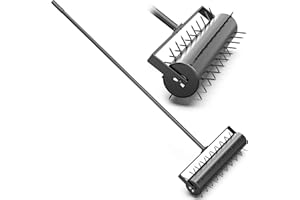 evtmag 22-inch Lawn Aerator, Rolling Aerator Lawn Tool, Heavy Duty Lawn Aerator Tool, Grass Aerator & Garden Tools for Aeration & Soil Health