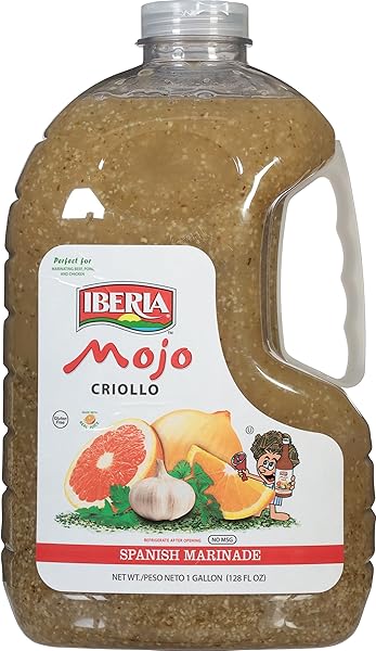 IBERIA MOJO CRIOLLO, SPANISH MARINADE PERFECT FOR MARINATING CHICKEN, BEEF & PORK, MADE WITH REAL ORANGE JUICE, 128 FL OZ