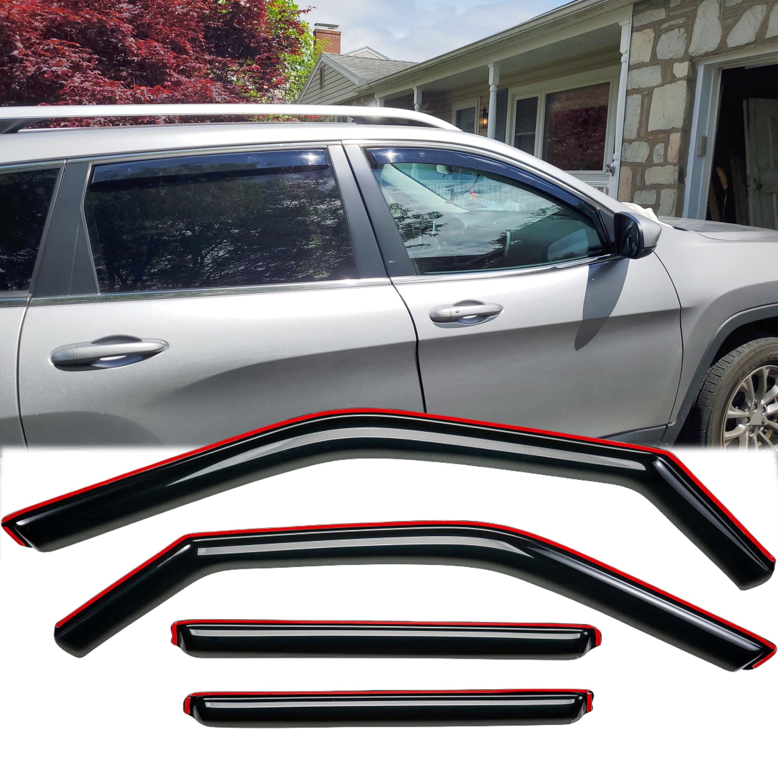 Photo 1 of Puermto Rainproof Side Window Wind Deflectors for Ford Fiesta 2009-2019 4D SEDAN/5D HTB, in-Channel Sun Rain Guard Sets,Nice Window Visors for Cars,Vent Deflector for Ford Fiesta 09-19 94547-IN