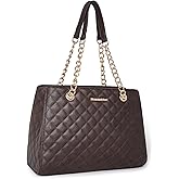Montana West MEDIUM Tote Bag for Women Quilted Chain Handbags Shoulder Purse