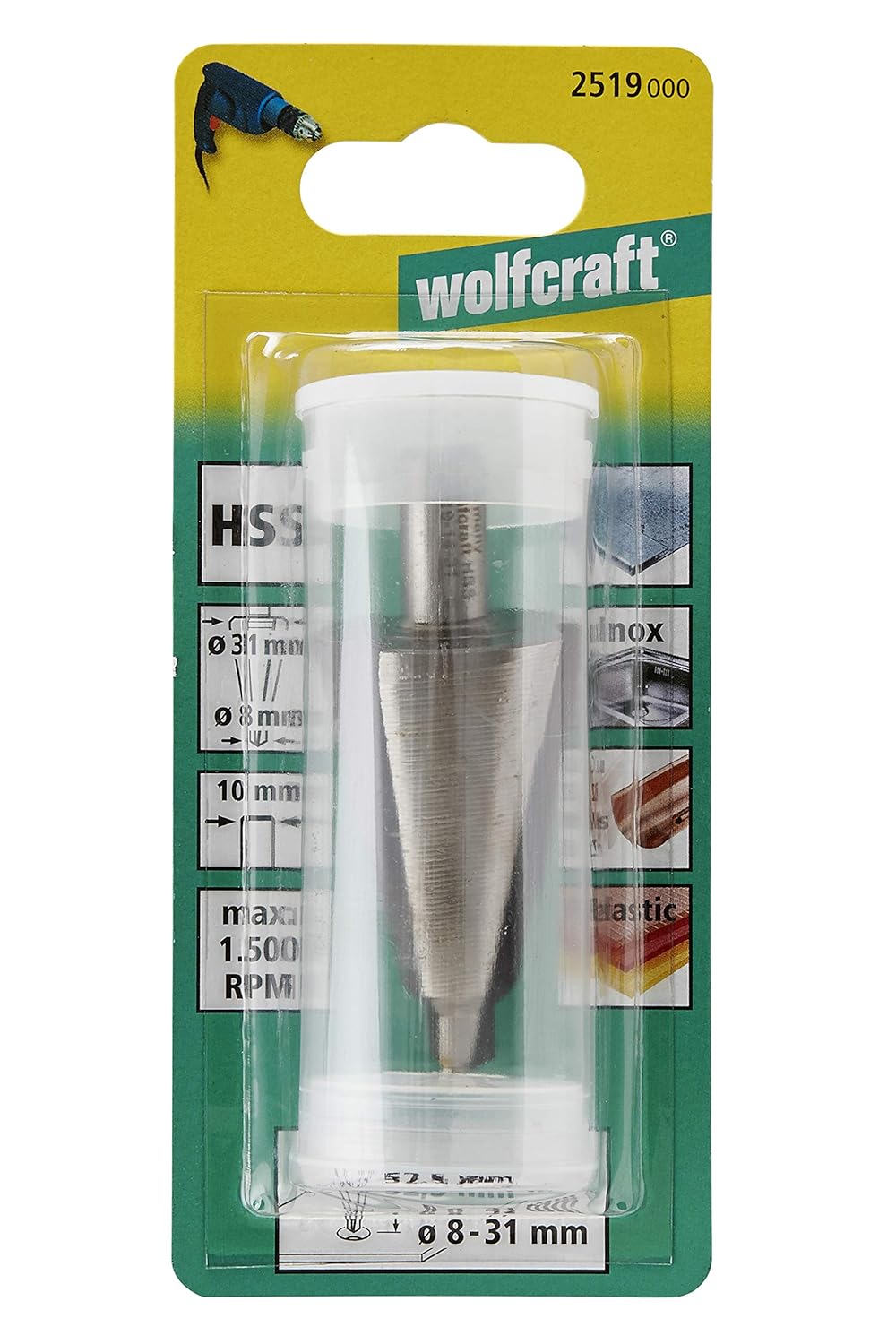 wolfcraft HSS Sheet Metal Cone Drill Bit, diameter 8-31 mm - Image 4