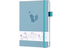 SeQeS Bullet Dotted Journal - A5 Dot Grid Notebook with pages number,160gsm Bleedproof Paper,Silver Edge and PU leather for Personal Organizers, Bullet Journals, and journaling