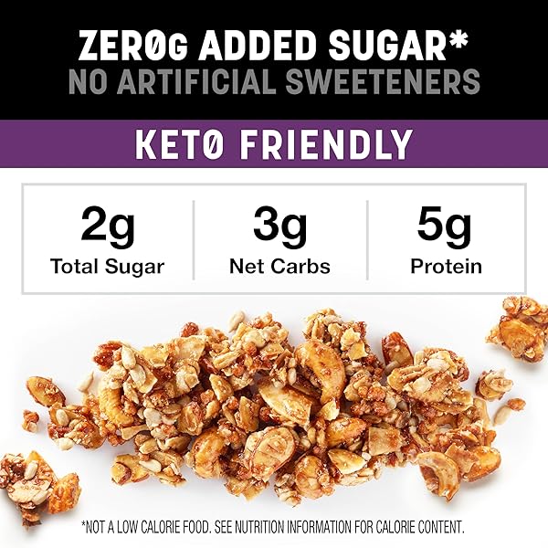 KIND ZERO ADDED SUGAR KETO GRANOLA, CARAMEL MOCHA NUT, GOOD SOURCE OF FIBER, GLUTEN FREE, LOW SUGAR, 5G PROTEIN, 1 COUNT