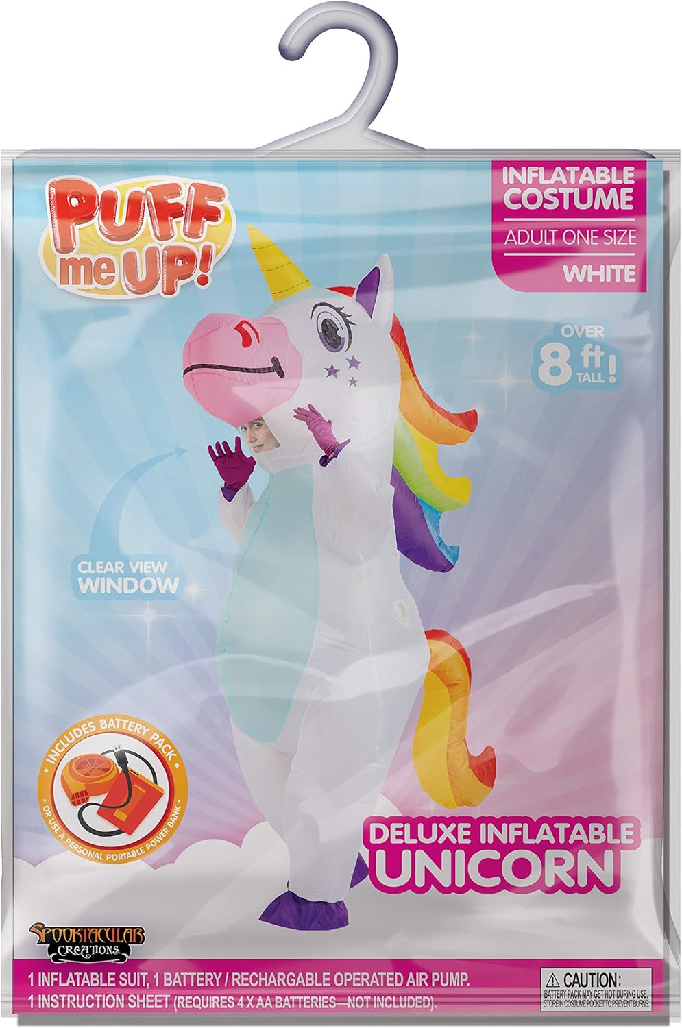 Spooktacular Creations Full Body Unicorn Inflatable Costume Adult (White): Clothing