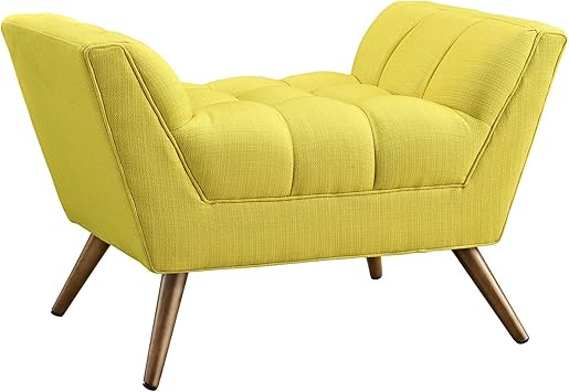Amazon Com Modway Response Mid Century Modern Ottoman Upholstered Fabric In Sunny Kitchen Dining