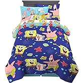 Franco Kids Bedding Super Soft Comforter and Sheet Set with Sham, 5 Piece Twin Size, Spongebob Squarepants