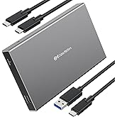 Cable Matters Premium Aluminum 10Gbps Gen 2 USB C Hard Drive Enclosure for 2.5" SSD/HDD with USB-C and USB-A Cables - Thunder