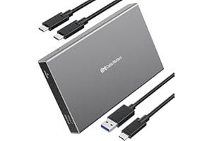 Cable Matters Premium Aluminum 10Gbps Gen 2 USB C Hard Drive Enclosure for 2.5" SSD/HDD with USB-C and USB-A Cables - Thunderbolt 4 / USB4 / Thunderbolt 3 Port Compatible with MacBook Pro, MacBook Air