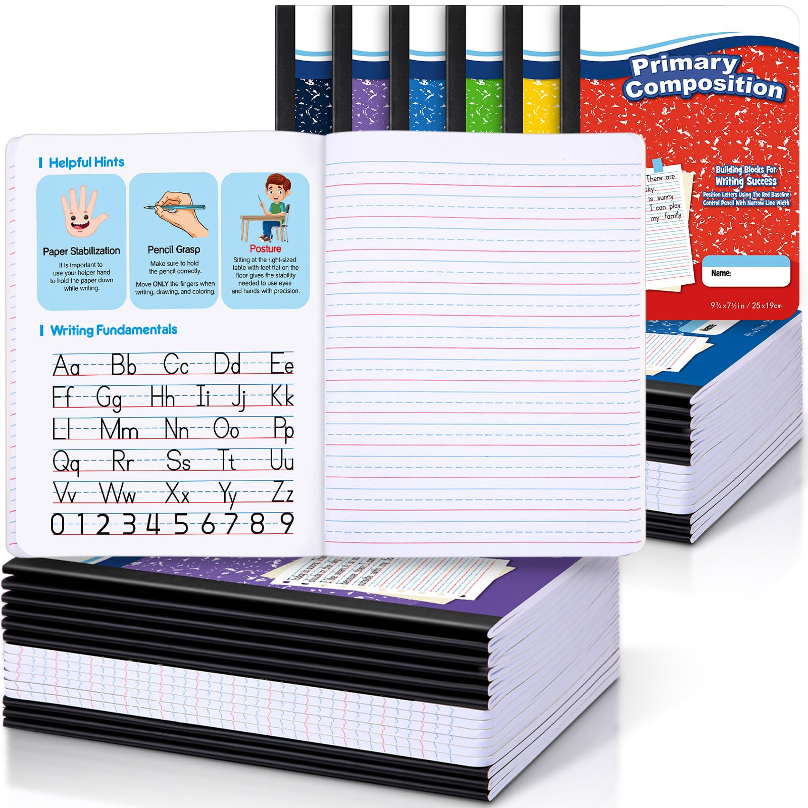 Photo 1 of Watersay 30 Pack Operation Christmas Items Primary Ruled Composition Notebook, Grade K-2 Journal 50 Sheets, 7-1/2" x 9-3/4" Writing Notebook for Kids Kindergarten Preschool 1st 2nd Grad (Multicolor)