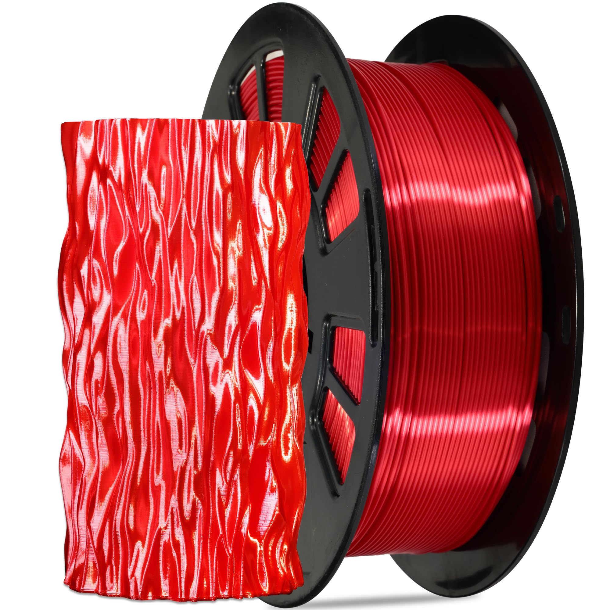 Photo 1 of DO3D Silk Red PLA Satin Shiny 3D Printer Filament, 1.75mm Diameter 1kg Spool 2.2lbs for FDM 3D Printers