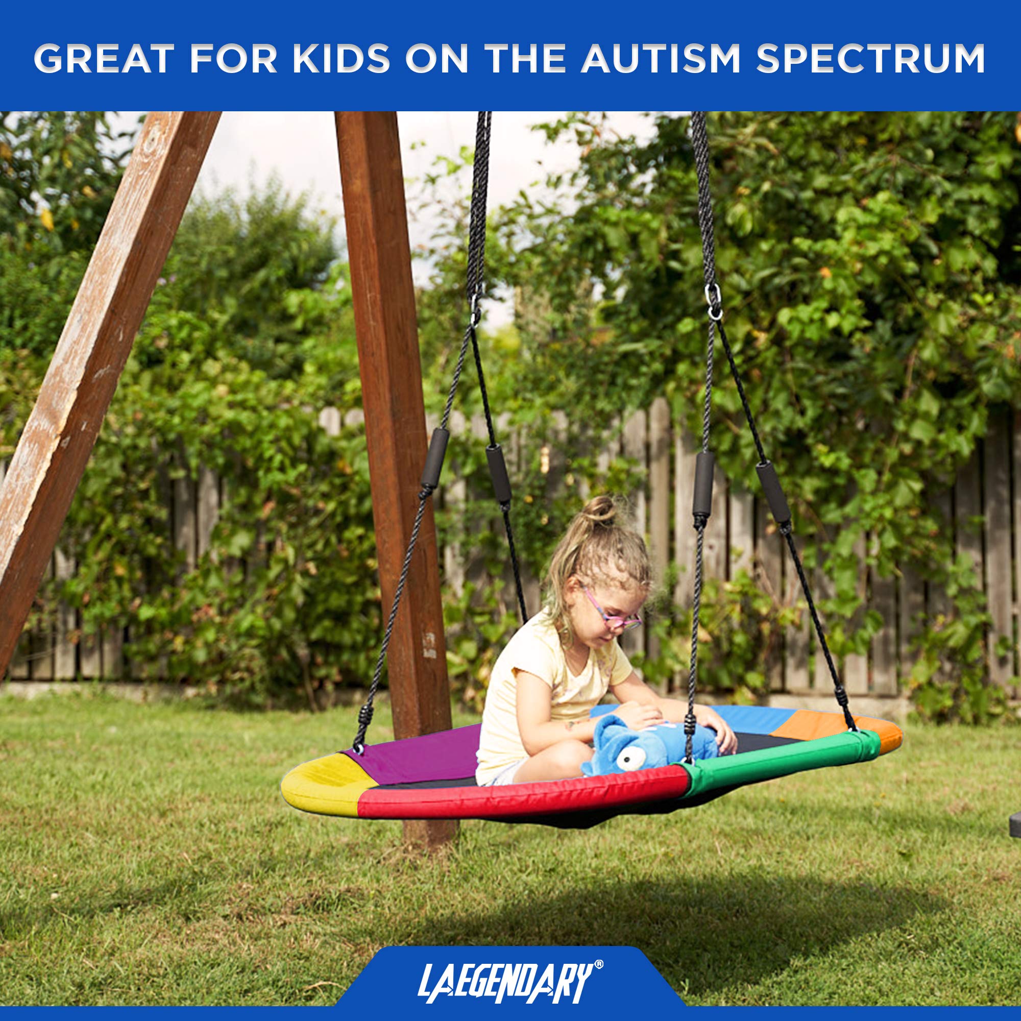  similar the photo 0 Inch Platform Tree Swing for Kids and Adults – Giant Flying Outdoor Indoor Saucer Hammock – Large Surf Tire Swingset Accessories Toys - 2 Straps, 2 Carabiners, 1 Swivel - 600 Pounds Yard Swings Set