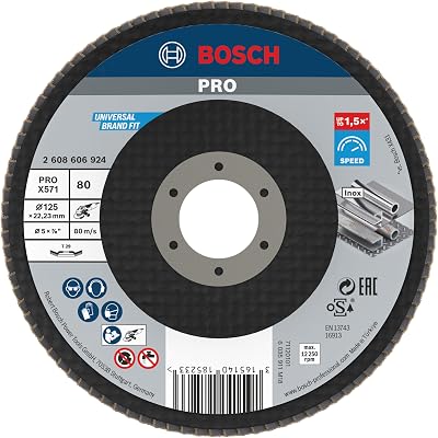 Bosch PRO 125x22 G80 Flap Disc Angled for Small Angle Grinders