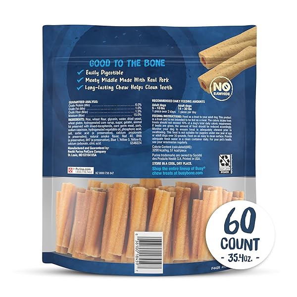 PURINA BUSY BONE ADULT TOY BREED DOG CHEW BONE TREATS, TINY – 60 CT. POUCH