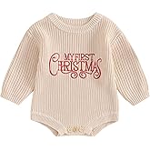 My First Christmas Baby Christmas Sweaters Letter Embroidered Long Sleeve Fall Winter Knitted Pullover