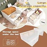 Merax White Bunk Bed with Desk and Drawers 90x190 cm Slatted Frame view 7