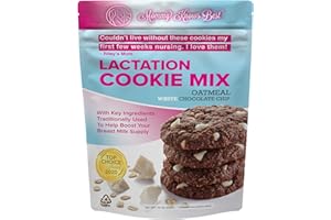 MOMMY KNOWS BEST Lactation Cookies Mix - Oatmeal Breastfeeding Cookie Supplement Support for Breast Milk Supply Increase (White Chocolate Chip, 1 Pound (Pack of 1))