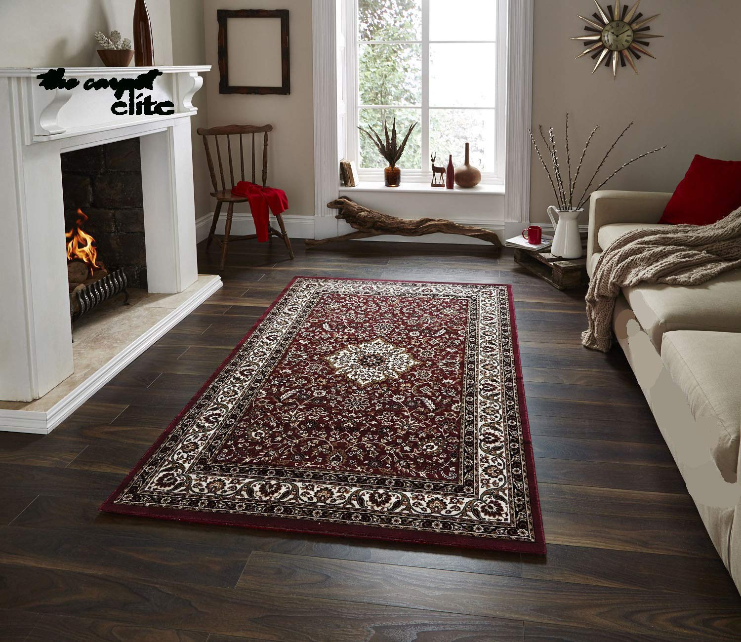 Carpet Elite Tradational Persian Kashmiri Design 5x7 Feet Maroon Color Carpet For Living Room Amazon In Home Kitchen