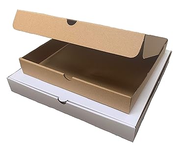100 X Plain Pizza Boxes Takeaway Pizza Box Strong Postage Boxes 9 Inch White Amazon Co Uk Business Industry Science