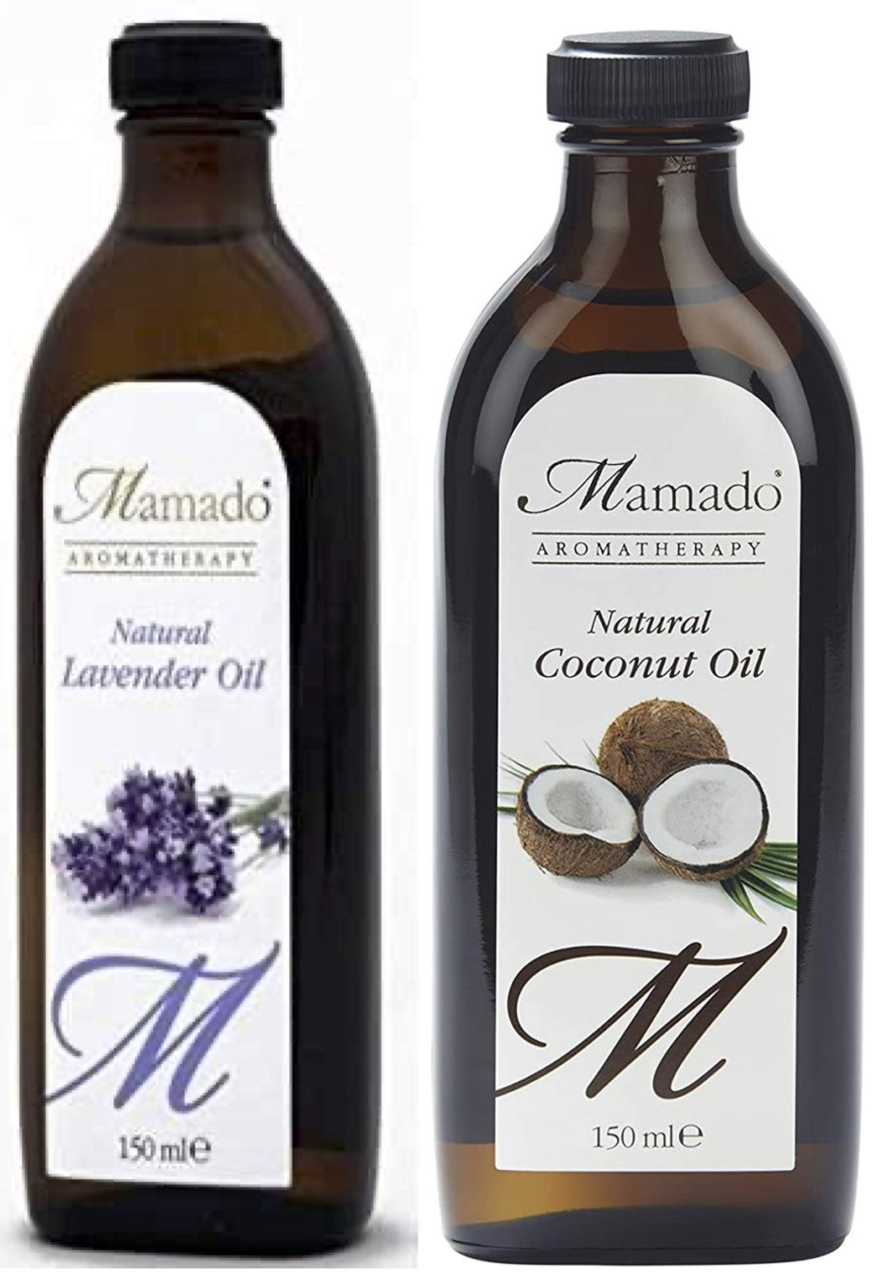 Mamado Aromatherapy Natural Lavender Oil 150ml with Natural Coconut Oil 150ml (Set of 2)