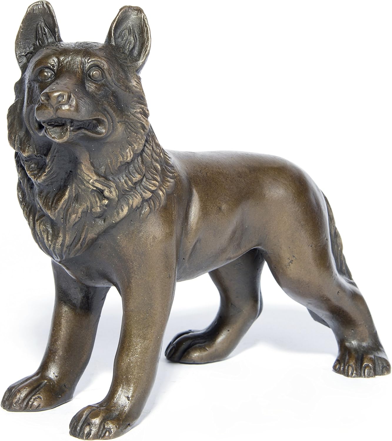 SHTONE Wolf Bronze Statues and Sculptures Animal Metal Figurine Home