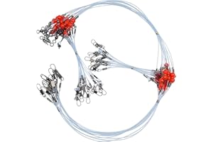 SHADDOCK FISHING Fishing Leader Rigs Saltwater Tackle Rigs with Swivels Snaps, High Strength Wire Leaders Rigging Surf Fishing Gear Equipment for Lures Bait Hooks Catfish Walleye