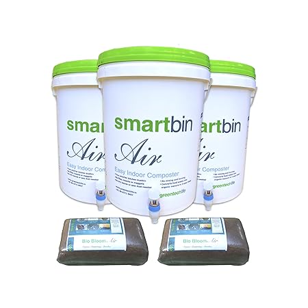 GreenTech Life Smart Bin Air/Compost Bin 20L for 3 To 6 Member Households - Set of 3