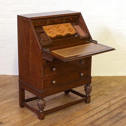 Witchantiques Com Antique Oak Writing Bureau Circa 1920 Amazon Co Uk Kitchen Home