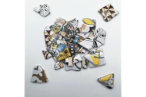 EDFLIFE Glazed Ceramic Tiles for Crafts, Irregular Porcelain Mosaic Tiles for Crafts, 510g Broken Flower Pattern China Tiles for Mosaic Art Projects and Outdoor Decorations (Colorful Pattern)