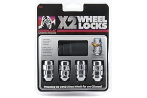 Gorilla Automotive (71631X) 12mm x 1.50 Thread Size Acorn Chrome X2 Wheel Lock, (Pack of 4)