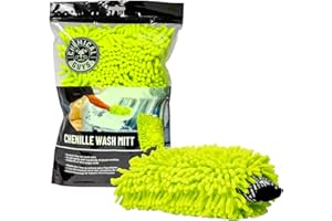 Chemical Guys Chenille Premium Scratch-Free Microfiber Wash Mitt for Car Washing - Lime Green, Ultra-Soft Car Wash Glove, Swirl-Free Finish, Safe for Trucks, SUVs, Motorcycles, and More