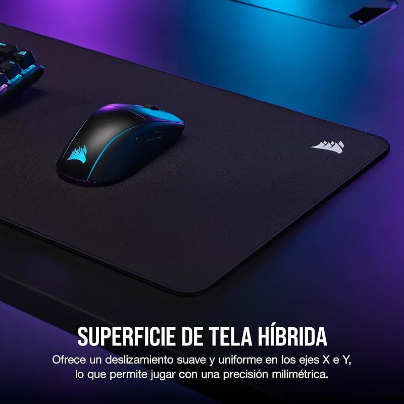 Tapete de rato MM500 v2 Extended Gaming em Tecido Híbrido – 93cm x 30cm – Revestimento à prova de salpicos – Bordas Cosidas Anti-Riscos – Base de Borracha Antiderrapante – Preto