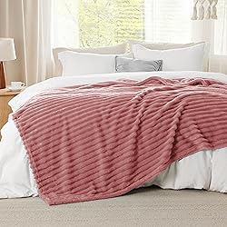 Bedsure GentleSoft Brick Dust Fleece Queen Blanket
