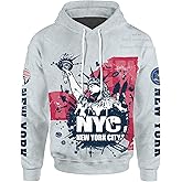 NLZI Unisex 3d printed American USA States Hoodie Pullover Sweatshirts Hoodies