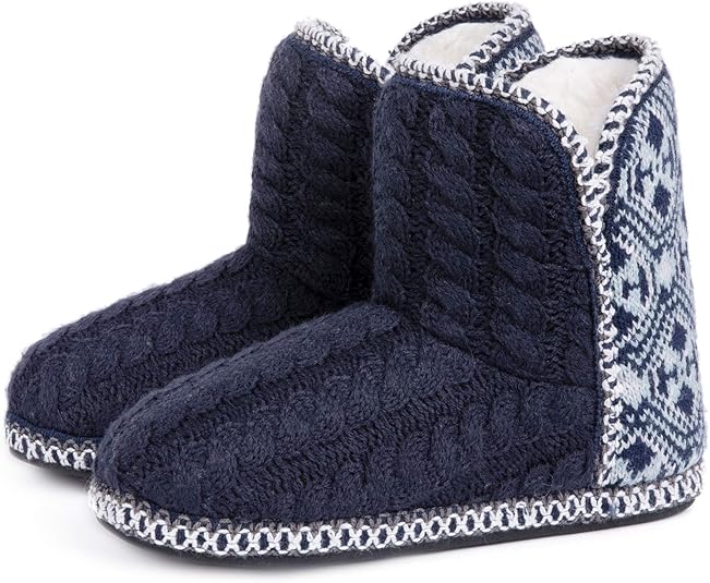 RockDove Women's Cheyenne Cable Knit Indoor Bootie Slipper Amazon.ca