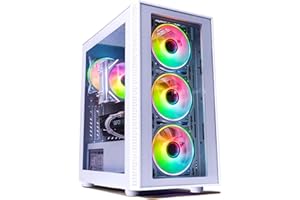 NOVATECH Phantom - Prebuilt Gaming PC Desktop Computer - Intel i7 Xeon 3.5GHz - 16GB RAM - 512GB M.2 SSD WiFi/BT, Win 11 Pro - Gaming Computer Tower, Pre Built PC Gameing - 1 Year Warranty (RX580 - White)