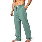Pudolla Men's Cotton Yoga Sweatpants Athletic Lounge Pants Open Bottom Casual Jersey Pants for Men with Pockets