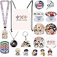 eTel Like Txt Gifts Set, Including Drawstring Bag Backpack, Necklace, Earrings, Bracelets, Button Pins, Lanyard ID Holder, Keychain, Phone Ring Holder, Cartoon Badge