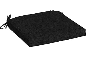 Arden Selections Outdoor Seat Cushion, 19 x 18, Water Repellent, Fade Resistant, for Outdoor Chairs or Rocking Chairs 18 x 19, Black Leala