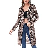 Anna-Kaci Women's Sparkly Sequin Cardigan Long Sleeve Open Front Glitter Kimono