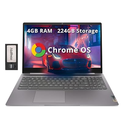 Lenovo Ideapad 3 15.6" FHD Chromebook, Intel Celeron N4500, 4GB RAM, 224GB Storage (64GB SSD+160GB Docking Station Set), Intel UHD Graphics, Full Size Keyboard, Chrome OS, Artic Gray