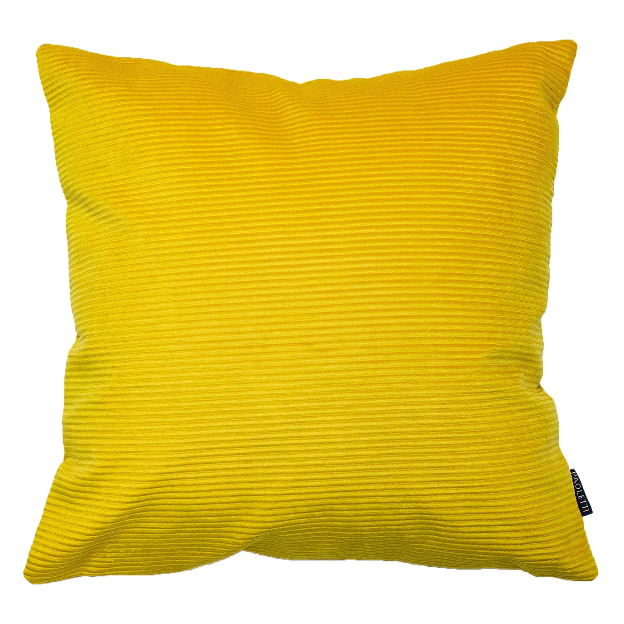 Riva Paoletti Munich Cushion Cover Corduroy-Soft Ribbed Effect-87 13% Polyamide-Dry Clean only-45 x 45cm inches), Polyester, Ceylon Yellow, 45cm x 45cm (18" x 18"), Cylon