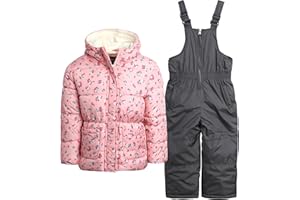 Pink Platinum Girls' Snowsuit - 2 Piece Insulated Ski Jacket and Snow Bib (Size: 12M-6X)