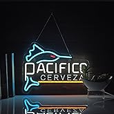 Yooyneon Pacific Neon Sign Beer Bar Cerveza Swordfish Art Man Cave Neon Light with Dimmable Switch LED Neon Signs for Bedroom Home Room Wall Artwork Decor