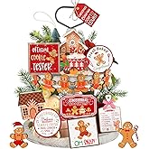 Draupnir 18 Pcs Christmas Tiered Tray Decor Set Winter Tiered Tray Gingerbread Christmas Decorations Farmhouse Tabletop Centerpiece Xmas Wooden 3D Sign Gingerbread Decor for Home Table